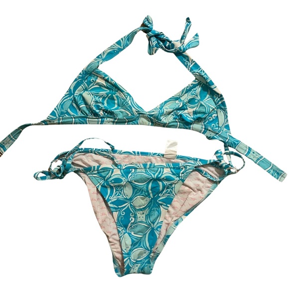 Lilly Pulitzer Swim Lily Pulitzer Blue White Bikini Set Poshmark